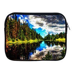 Color Lake Mountain Painting Apple Ipad 2/3/4 Zipper Cases by Pakrebo