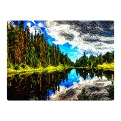 Color Lake Mountain Painting Double Sided Flano Blanket (mini)  by Pakrebo