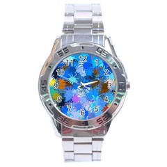 Color Colors Abstract Colorful Stainless Steel Analogue Watch by Pakrebo