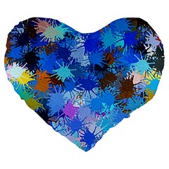 Color Colors Abstract Colorful Large 19  Premium Flano Heart Shape Cushions