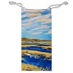 The Landscape Water Blue Painting Jewelry Bag by Pakrebo