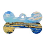 The Landscape Water Blue Painting Dog Tag Bone (Two Sides) Front