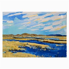 The Landscape Water Blue Painting Large Glasses Cloth (2-side) by Pakrebo