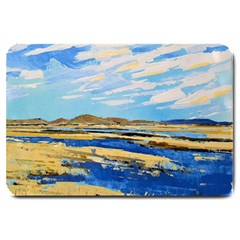 The Landscape Water Blue Painting Large Doormat  by Pakrebo