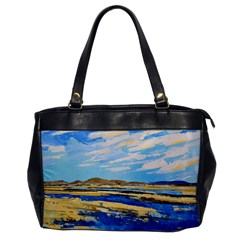 The Landscape Water Blue Painting Oversize Office Handbag by Pakrebo