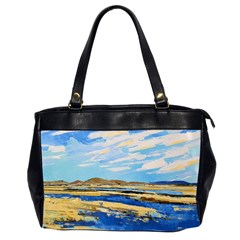 The Landscape Water Blue Painting Oversize Office Handbag (2 Sides) by Pakrebo