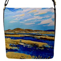 The Landscape Water Blue Painting Flap Closure Messenger Bag (s) by Pakrebo