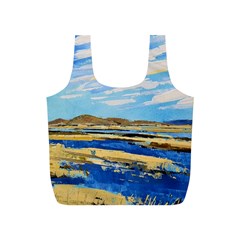 The Landscape Water Blue Painting Full Print Recycle Bag (s) by Pakrebo