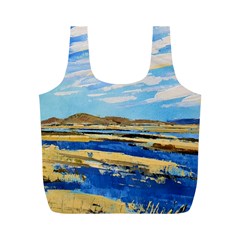 The Landscape Water Blue Painting Full Print Recycle Bag (m) by Pakrebo