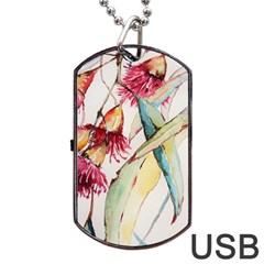 Plant Nature Flowers Foliage Dog Tag Usb Flash (one Side) by Pakrebo