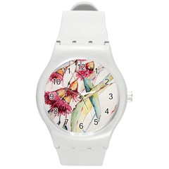 Plant Nature Flowers Foliage Round Plastic Sport Watch (m) by Pakrebo