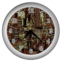 New York City Skyscrapers Wall Clock (silver) by Pakrebo