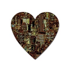 New York City Skyscrapers Heart Magnet by Pakrebo