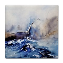 Art Painting Sea Storm Seagull Tile Coasters by Pakrebo