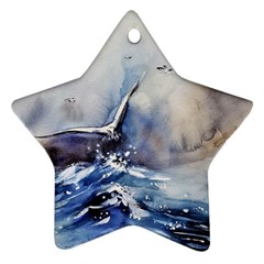 Art Painting Sea Storm Seagull Ornament (star)