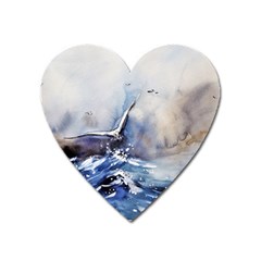 Art Painting Sea Storm Seagull Heart Magnet by Pakrebo