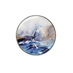 Art Painting Sea Storm Seagull Hat Clip Ball Marker (4 Pack) by Pakrebo