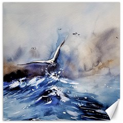 Art Painting Sea Storm Seagull Canvas 20  X 20  by Pakrebo