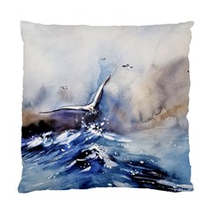 Art Painting Sea Storm Seagull Standard Cushion Case (two Sides) by Pakrebo