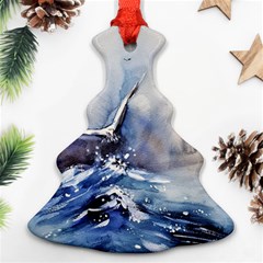 Art Painting Sea Storm Seagull Ornament (christmas Tree)  by Pakrebo