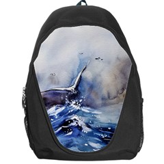 Art Painting Sea Storm Seagull Backpack Bag by Pakrebo