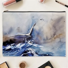 Art Painting Sea Storm Seagull Cosmetic Bag (xxxl) by Pakrebo