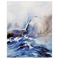 Art Painting Sea Storm Seagull Drawstring Bag (small) by Pakrebo