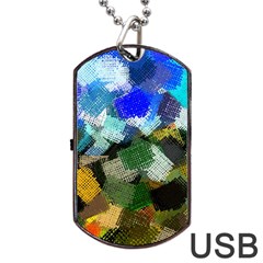 Texture Color Colors Network Dog Tag Usb Flash (two Sides) by Pakrebo