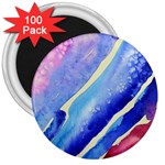 Painting Abstract Blue Pink Spots 3  Magnets (100 pack) Front