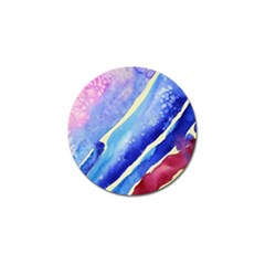 Painting Abstract Blue Pink Spots Golf Ball Marker by Pakrebo