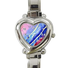 Painting Abstract Blue Pink Spots Heart Italian Charm Watch by Pakrebo