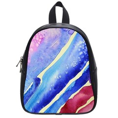 Painting Abstract Blue Pink Spots School Bag (small) by Pakrebo