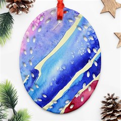 Painting Abstract Blue Pink Spots Ornament (oval Filigree) by Pakrebo