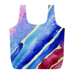 Painting Abstract Blue Pink Spots Full Print Recycle Bag (l) by Pakrebo