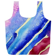 Painting Abstract Blue Pink Spots Full Print Recycle Bag (xl) by Pakrebo