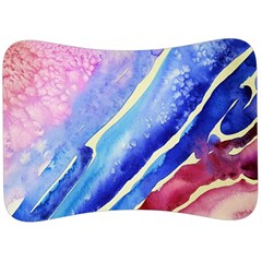 Painting Abstract Blue Pink Spots Velour Seat Head Rest Cushion by Pakrebo