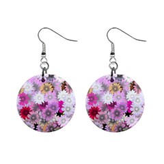 Flower Flowers Carta Da Parati Mini Button Earrings by Pakrebo