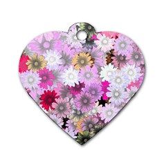 Flower Flowers Carta Da Parati Dog Tag Heart (two Sides) by Pakrebo