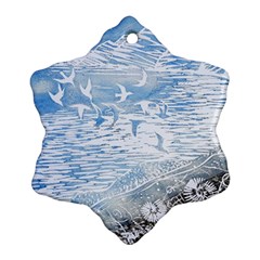 Coast Beach Shell Conch Water Snowflake Ornament (two Sides) by Pakrebo