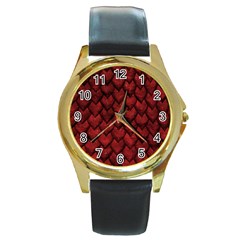 Redreptile Round Gold Metal Watch by LalaChandra