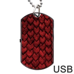 Red Dragon Dog Tag Usb Flash (one Side) by LalaChandra