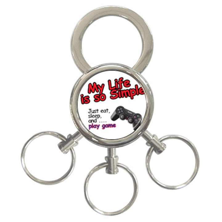 My Life Is Simple 3-Ring Key Chains