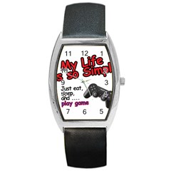 My Life Is Simple Barrel Style Metal Watch by Ergi2000