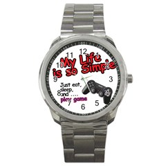 My Life Is Simple Sport Metal Watch by Ergi2000