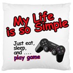 My Life Is Simple Large Flano Cushion Case (Two Sides) Front