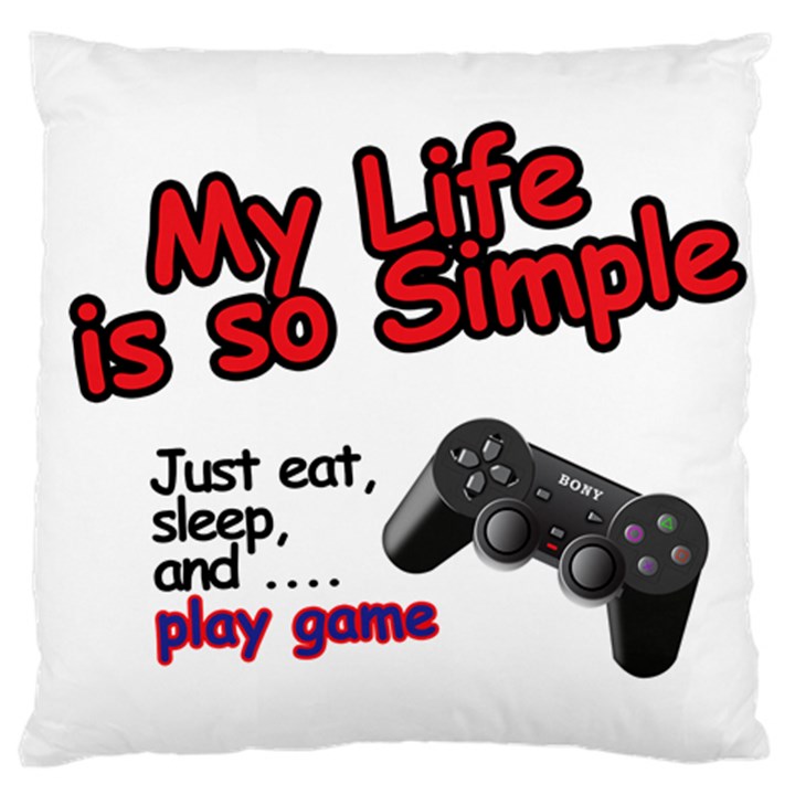 My Life Is Simple Large Flano Cushion Case (Two Sides)