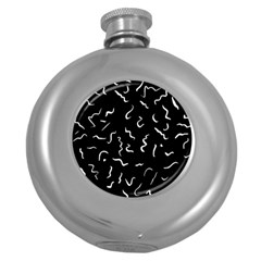 Scribbles Lines Drawing Picture Round Hip Flask (5 Oz) by Pakrebo