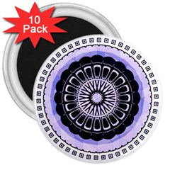 Design Circular Pattern Mandala 3  Magnets (10 Pack)  by Pakrebo