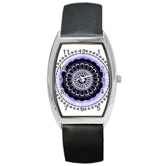 Design Circular Pattern Mandala Barrel Style Metal Watch by Pakrebo