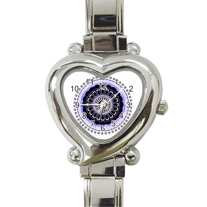 Design Circular Pattern Mandala Heart Italian Charm Watch